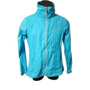 Columbia Women’s Blue Windbreaker S | Omni-Shield, Hooded, Vented, Full Zip